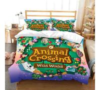 Housse De Couette Et Taie D'oreiller Motif Dessin Anime, Parure De Lit Animal Crossing, Decoration Pour Chambre De Garcon Et Fille, Cadeau Pour Enfant, Taille Simple, Double Ou King Size
