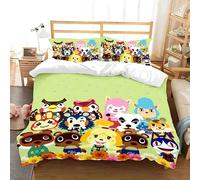 Housse De Couette Et Taie D'oreiller Motif Dessin Anime, Parure De Lit Animal Crossing, Decoration Pour Chambre De Garcon Et Fille, Cadeau Pour Enfant, Taille Simple, Double Ou King Size