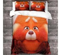 Housse De Couette Et Taie D'oreiller Motif Dessin Anime « Turning Red », Parure De Lit Mignonne Pour Chambre À Coucher, Ensemble De Couettes Pour Garcon Et Fille, 2/3 Pieces