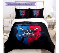 Housse De Couette Et Taies D'oreiller À Motif Drapeau Pirate Vintage Amusant, Literie De Chambre 1 * Housse De Couette + 2 * Taies D'oreiller, Aucun Insert Inclus, Cadeau D'anniver