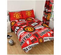 Housse de couette et taies d'oreiller Manchester United FC Patch - Enfant - Rouge - 200 x 200 cm