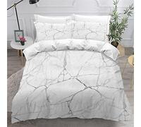 Housse de Couette Fermeture Eclair 220x240 Marbre Housse de Couette Blanc Sets de Housse Couette Microfibre Qualité Supérieure Ultra Doux Literie Set 3 Pièces
