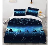 Housse De Couette Fermeture Éclair Pere Noel Père Noël Polyester Coton Parure De Lit 220X240 Enfant Pas De Repassage avec 2 Taies d'oreiller 65X65Cm 220 X 240 Cm