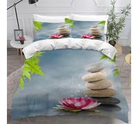 Housse De Couette Fermeture Eclair X Ultra Doux Housse De Couette Pierre Zen Fleur De Lotus Art De La Nature Sets De Housse Couette Microfibre Qualit¿¿