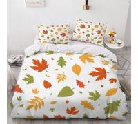 Housse De Couette Feuille D'¿¿Rable X Imprim¿¿ D Automne Parure De Lit Personnes Hypoallergique Microfibre Literie Pi¿¿Ces Avec Fermeture ¿¿Clair