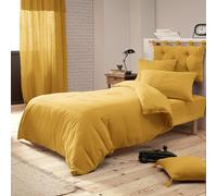 Housse de Couette Gaze de Coton Bio 140x200 cm 1 Personne Jaune Safran
