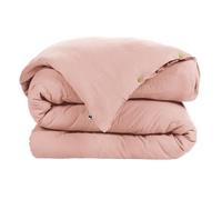DOCK AVENUE Housse de Couette Gaze de Coton 240 x 220 cm Gaia Coloris Rose pêche