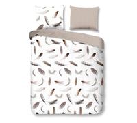 Housse de couette - Good Morning - Plumes - 1 personne - Flanelle 100% coton - Blanc