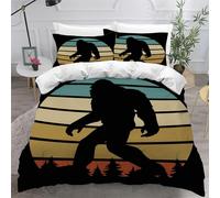 Housse De Couette Gorille X Imprim¿¿ D Animal R¿¿Tro Parure De Lit Personnes Hypoallergique Microfibre Literie Pi¿¿Ces Avec Fermeture ¿¿Clair Et