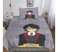 Housse De Couette Harry Potter Imprimée En 3d, Ensemble De 3 Pieces, Housse De Couette, Parure De Lit En Microfibre Douce Avec Taie D'oreiller, Pour Lit Simple