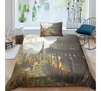 Housse De Couette Hogwarts Legacy, Parure De Lit 3 Pieces, Motif Dessin Anime, Housse De Couette En Microfibre Hypoallergénique Ultra Douce Avec Fermeture Éclair Et 2 Taies D'oreil