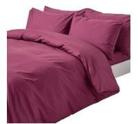 Housse de couette - HOMESCAPES - Prune - 200 fils - 100% coton égyptien - Hypoallergénique