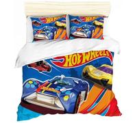 Housse de couette Hot Wheels - 240x260cm - 100% microfibre - Multicolore - Impression en 3D