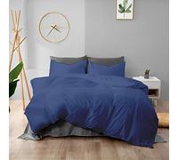 Housse de Couette imperméable Doux et Confortable Protège Couette imperméable hypoallergénique étanche Waterproof Duvet Protector (Bleu Foncé,240 x 220 cm)