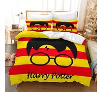 Housse De Couette Imprimee Dessin Anime 3 Pieces Warner Bros. Harry Potter, Literie Super Douce, Motif Exquis, Comprenant 1 Housse De Couette Et 2 Taies D'oreiller, Adaptée À La Ch