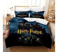 Housse De Couette Imprimee Dessin Anime 3 Pieces Warner Bros. Harry Potter Motif Exquis, Comprenant 1 Housse De Couette Et 2 Taies D'oreiller, Convient Pour La Chambre À Coucher, L