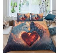 Housse De Couette Imprimée En 3D Wolf Parure De Lit 3 Pièces Avec Taies D'oreiller, Housse De Couette En Microfibre Douce Pour Enfants, Filles, Garçons, Adolescents, Décoration De Chambre King（220x240