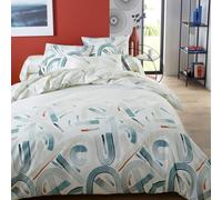 Housse de Couette imprimée en Coton, Made in France, Gabin, 200 x 200 cm, Origin, Blanc