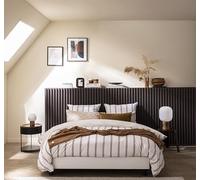 Housse de Couette imprimée en Percale de Coton, Esquisse, 260 x 240 cm, ESSIX, Marron Foncé