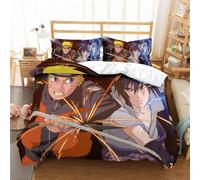 Housse De Couette Japon Anime Naruto Taie D'oreiller Literie Anti-Acarien Doux 15% Coton + 85% Microfibre