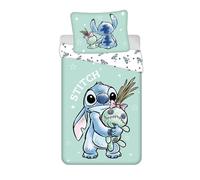 Jerry Fabrics Parure de lit Stitch Buddies 100% coton Housse réversible 140x200 cm + taie d'oreiller
