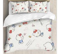 Housse De Couette Kawaii Hello Cat Kitty Queen, Parure De Lit Imprimée Avec Personnage D'anime Kitty, Housse De Couette, Couverture Alternative En Duvet Ultra Douce Kawaii Mignonne