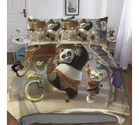 Housse De Couette Kung Fu Panda Pour Enfant Fille, Parure De Lit Housses De Couettes En Microfibre Avec Motif Anime Parure De Couette Avec ¿¿Clair, Ens
