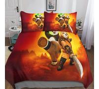 Housse De Couette Kung Fu Panda Pour Enfant Fille, Parure De Lit Housses De Couettes En Microfibre Avec Motif Anime Parure De Couette Avec ¿¿Clair, Ens