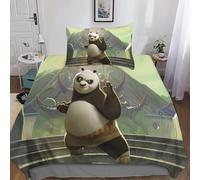 Housse De Couette Kung Fu Panda Pour Enfant Fille, Parure De Lit Housses De Couettes En Microfibre Avec Motif Anime Parure De Couette Avec ¿¿Clair, Ens
