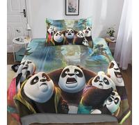 Housse De Couette Kung Fu Panda Pour Enfant Fille, Parure De Lit Housses De Couettes En Microfibre Avec Motif Anime Parure De Couette Avec ¿¿Clair, Ens