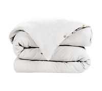Housse de Couette L’Effet Papillon - Housse Couette Gaze de Coton 74 Fils/cm² [ Housses de couettes ] (Blanc Chantilly, 260x240 cm)