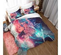 Housse De Couette La Vie Dans Un Monde Différent De Zéro Rem Ram Loli Taie D'oreiller Literie Anti-Acariens Douce 15 % Coton + 85 % Microfibre