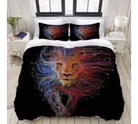 Housse De Couette, Le Lion Est Install¿¿ Par Tant De Cables Et De Lignes De Donn¿¿Es Art Tr¿¿S Cool, Ensemble De Literie Ensembles De Microfibre De Luxe Ultra Confortables Et L¿¿Gers
