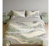 Housse de Couette Lignes de Niveau, Parure de Lit avec 2 Taies, Douce | 140x200cm, 100 % Microfibre, fermeture éclair, 4 attaches aux coins, 2 taies d’oreiller 65x65cm, lavable en machine