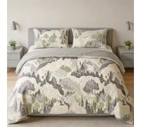 Housse de Couette Lignes de Niveau, Parure de Lit avec 2 Taies, Douce | 200x200cm, 100 % Microfibre, fermeture éclair, 4 attaches aux coins, 2 taies d’oreiller 65x65cm, lavable en machine