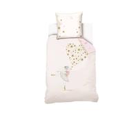 SAHINLER créateur d'univers Lili GAUFRETTE - Housse de Couette Lili Gaufrette Ballerine 140x200 cm + 1 taie d'oreiller 63x63 cm - 100% Percale de Coton - Ecru
