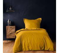 Douceur d'Intérieur Housse de couette Lina 100% coton 140 x 200 cm Jaune