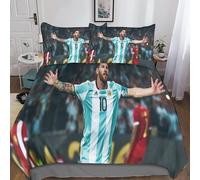 Housse De Couette Lionel Messi Du Taies D'oreiller, D Lionel Messi Parure De Lit Ensemble De Literie En Microfibre Avec ¿¿Clair Housses De Couettes Pou