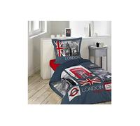 Housse de couette - London city - 140 x 200 cm + taie - 100% coton - Multicolore