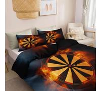 Housse de Couette Luxe 240 x 260 cm Parure de Lit, Housse de Couette Hypoallergénique Fantastique - Parure de Lit Géométrie Flamme Cible de Fléchettes Garçon Adolescent Adulte avec Taies d'oreiller