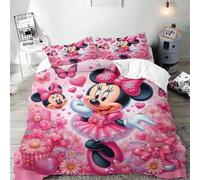 Housse De Couette Mickey Minnie Mouse, Taie D'oreiller, Ensemble De Literie De Dessin Anime, Ensemble De Couette Pour La Maison, Ensemble De Housse De Couette Pour Enfants Jumeaux, Ensemble De Housse