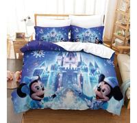 Housse De Couette Mickey Mouse D Motif Imprim¿¿ Parure De Lit En Microfibre Avec Fermeture ¿¿Clai Avec Taies D'oreiller Single£¿Xcm£©
