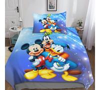 Housse De Couette Mickey Mouse Et Donald Duck, Ensemble De Literie 3 Pieces, Housse De Couette 3d, Ensemble De Literie En Microfibre Douce Avec Fermeture Éclair Pour Enfants, Adole
