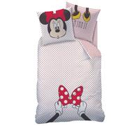 Housse De Couette Minnie Mouse Blanche Rouge 135 X 200 Cm, 80 X 80 Cm