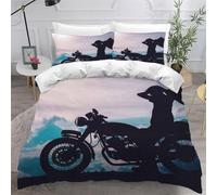 Housse De Couette Moto X Imprim¿¿ D Sport Extr¿ºme Parure De Lit Personnes Hypoallergique Microfibre Literie Pi¿¿Ces Avec Fermeture ¿¿Clair Et T