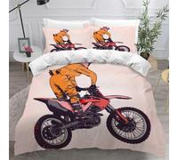 Housse De Couette Moto X Imprim¿¿ D Sport Extr¿ºme Parure De Lit Personnes Hypoallergique Microfibre Literie Pi¿¿Ces Avec Fermeture ¿¿Clair Et T
