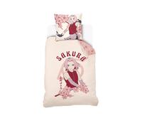 Housse De Couette Naruto Sakura Haruno Coton Ecru 140X200 63X63