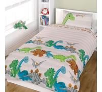 Rapport London – Couette junior Dinosaure Naturel – 120 x 150 cm, synthétique, lavable en machine
