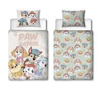 Housse de Couette Officielle pour lit bébé Paw Patrol Character World | Parure de lit Junior réversible Double Face au Design esquissé, avec taie d'oreiller Assortie. Marques
