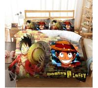 Housse de Couette One Piece 3D Anime - One Piece - Luffy - Fibre de polyester - Synthétique - Chambre